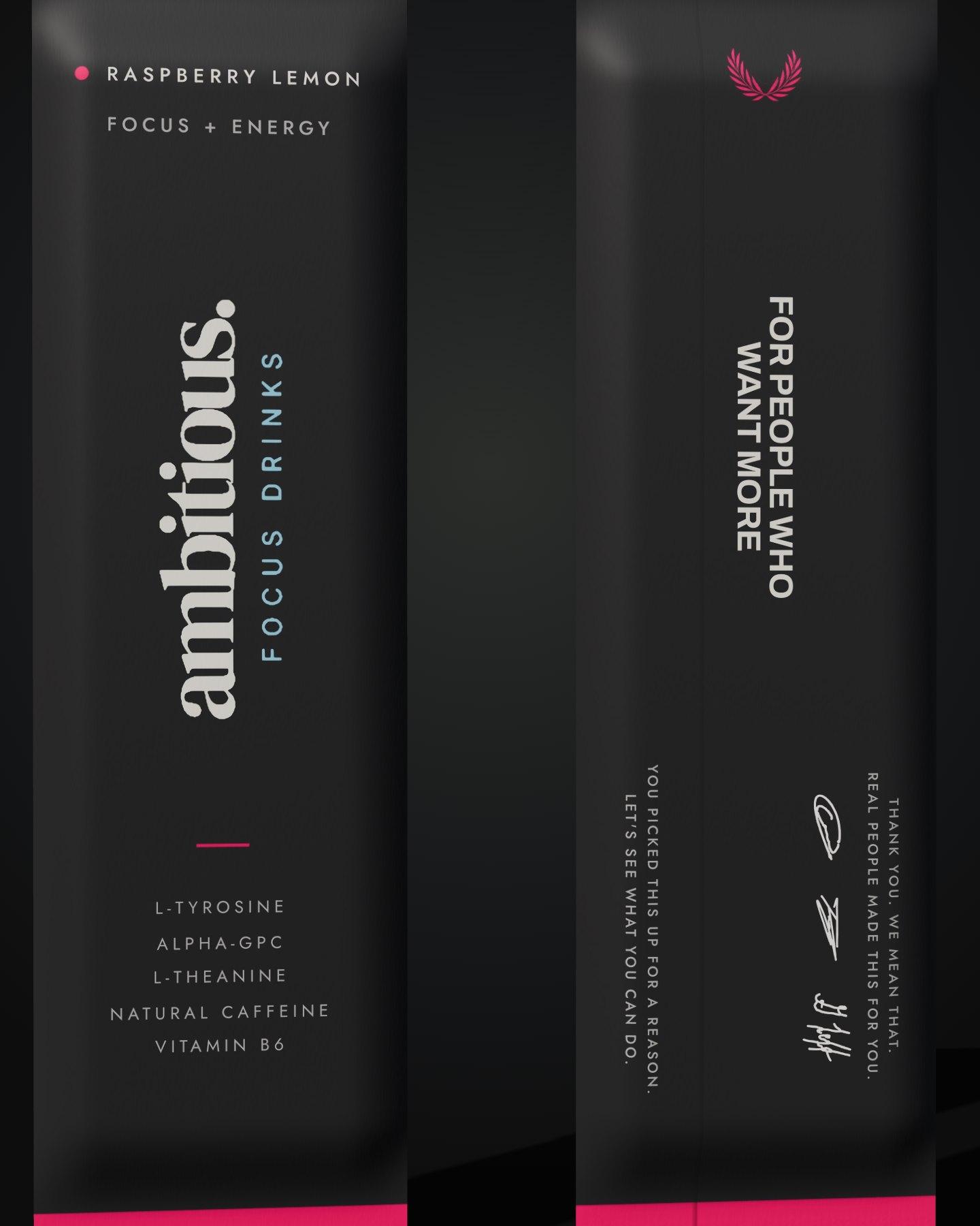 Two stick packs, front and back